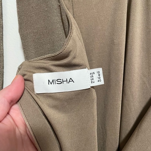 MISHA Engracia Dress in Khaki size 8 - Picture 9 of 10